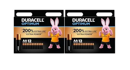 24X Duracell AA Optimum (2 Blister Da 12 Batterie) 24 Pile (MX1500/STILO/MIGNON)