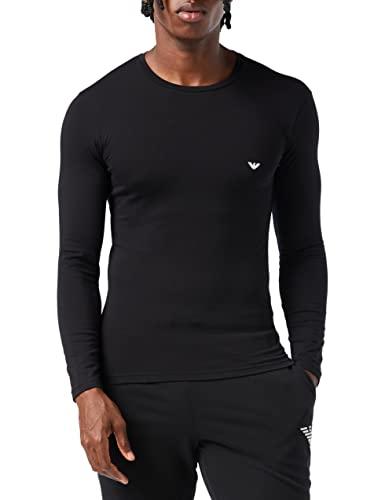 Emporio Armani Uomo Maglietta Basic In Cotone Elasticizzato T-shirt, Nero, XL