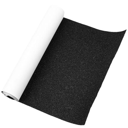 KMKANPO 81x21cm Nastro Antiscivolo per Skateboard,Adesivo professionale per skateboard,Nastro Grip Nero, impermeabile,per scooter, monopattini,scale,longboard(nero)
