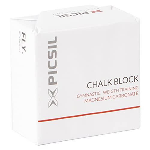 PICSIL Chalk Block, Magnesio in Blocco o Polvere per Ginnastica, Arrampicata, Sollevamento Pesi, Crosstraining, Mani Senza Sudore, Massima Presa (56g, Blocco)