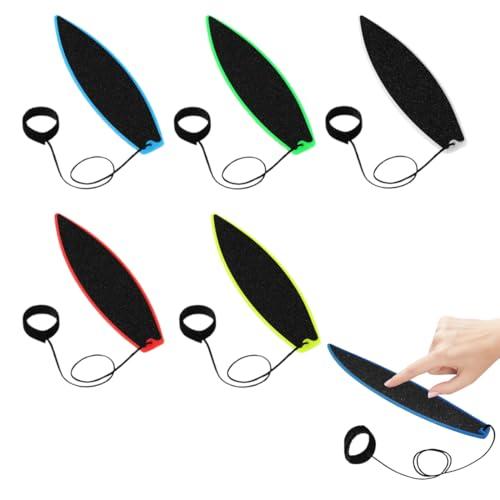 WUSJCOF 5 tavole da surf per dita, mini tavola da surf, per auto al vento, per bambini, adolescenti, adulti, allenamento al chiuso e all'aperto (5 colori)
