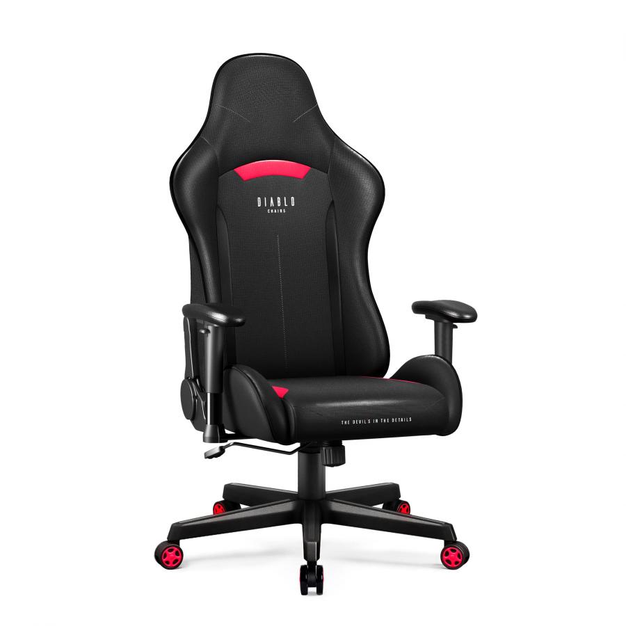 DIABLO X-ST4RTER Sedia da Gaming Gamer Ufficio Scrivania Ergonomica in Tessuto 2D Braccioli Meccanismo di inclinazione (Nero)