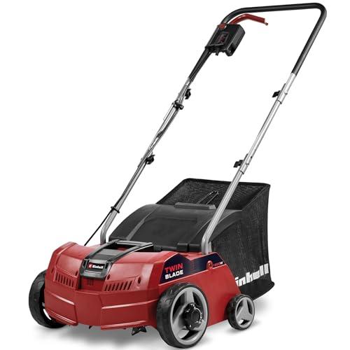 Einhell GC-SA 1231/1 Scarificatore arieggiatore elettrico (230 V, 50 Hz, 1200 W, largh. 31 cm, sacco raccolta 28 lt, 3 regolazioni profondità di lavoro)