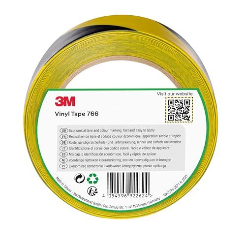 3M Nastro di segnalazione 766, Nero/Giallo, 50 mm x 33 m