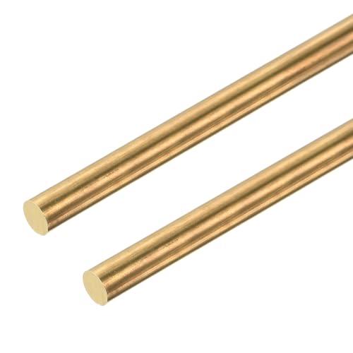 DMiotech 2pz 3mm x 300mm Aste Ottone, Barre Rotondo in Ottone Massiccio per Fai Da Te Asta Saldatura Ottone Barra Tornio per Punzoni Deriva Modello Albero Aereo Nave Auto