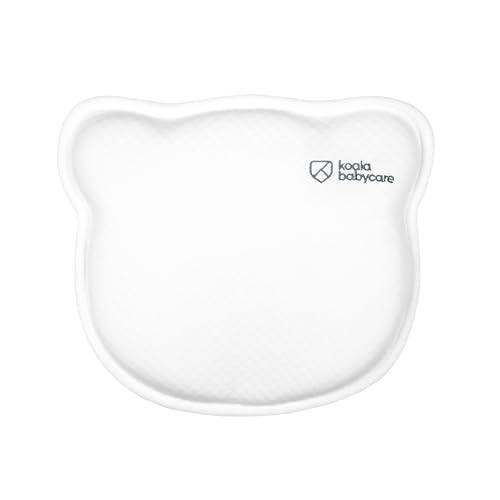 Cuscino Neonato Plagiocefalia Sfoderabile (con due Federe) per aiutare a prevenire e trattare la Testa Piatta in Memory Foam - Bianco - Design Registrato KBC®