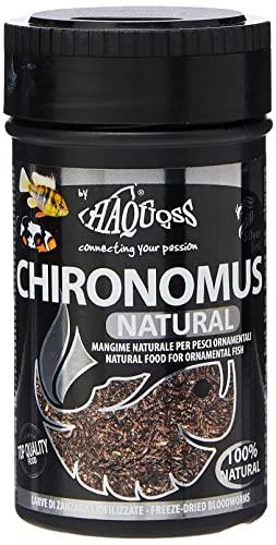 Haquoss Chironomus Mangime Naturale Liofilizzato in Larve di Zanzara per Pesci Tropicali, 100 ml/7 gr