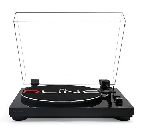 RLINE - Giradischi Vinili Bluetooth Nero Lucido, Lettore Vinili 33 e 45 Giri, Piatto 12