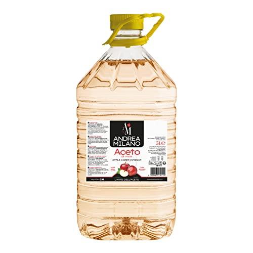 Andrea Milano, Aceto di Mele, Gusto Delicato e Aromatico, Ideale da Abbinare a Verdure Cotte e Crude, 5% di Acidità, Made in Italy, Tanica in PET da 5 L