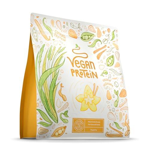 Proteine in Polvere Vegane | Gusto Vaniglia | 22g Proteine Vegetali Isolate di Pisello, Riso, Girasole e Soia | Massa Muscolare | 600g Vegan Protein Powder | Alpha Foods