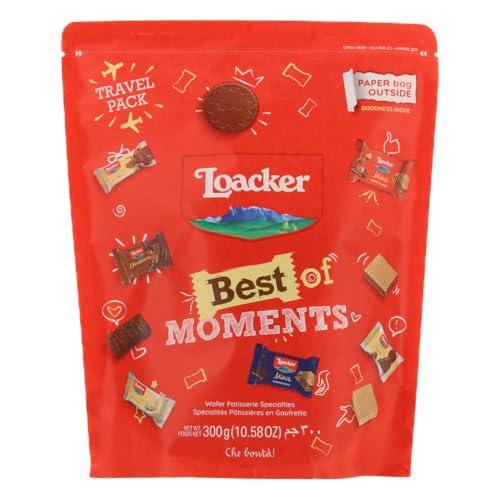 Loacker, Best of Moments, Snack per Calendario dell'Avvento, 33 Delizie Assortite in Formato Mini di Wafer e Cioccolato in 12 Gusti Diversi, Merenda e Snack, Travel Pack da 300g