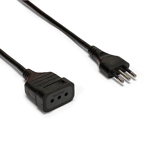 Velamp Prolunga elettrica da 3 metri – Spina e presa da 10A - Ideale per collegare gli apparati domestici – Colore nero