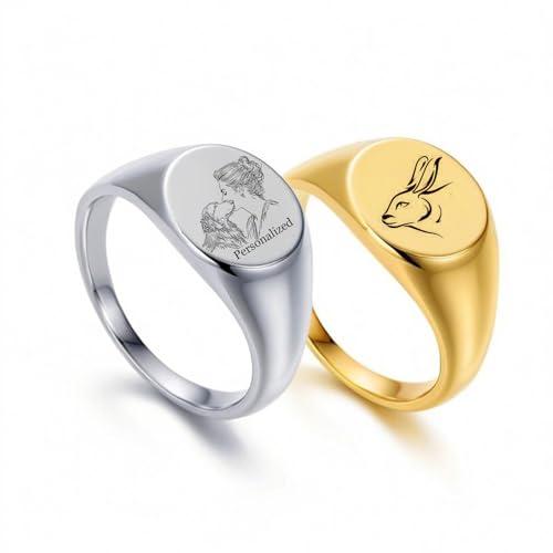 Anello con foto personalizzato Fascia quadrata larga per coppia Migliori amici Famiglia Modelli personalizzati Testo inciso Promessa Regalo di compleanno Acciaio al titanio (Multicolore-10mm-1PC)