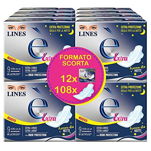 Lines È Extra con Ali Assorbenti in Lactifless, Pacco scorta da 108 pezzi