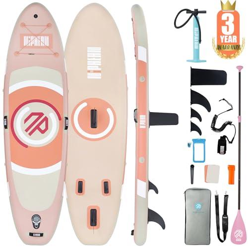 Niphean Tavola SUP Gonfiabile Adulti, SUP Gonfiabile da 305 cm con ala Balanced per Principianti E Accessori Resistenti, Stand up Paddle Gonfiabile per Adulti, Paddle Board Multifunzione per Yoga
