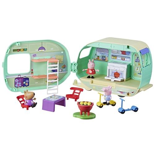 Peppa Pig Hasbro, Playset Il Caravan di Peppa, Set di Giocattoli per Bambini e Bambine dai 3 Anni in Su, Include 3 Action Figure e 6 Accessori a Tema