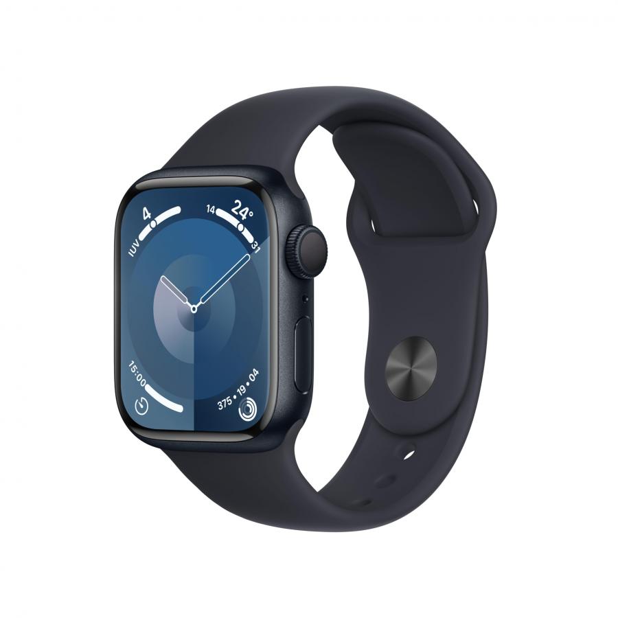 Apple Watch Series 9 GPS 41mm Smartwatch con cassa in alluminio color mezzanotte e Cinturino Sport mezzanotte - M/L. Fitness tracker, app Livelli O₂, display Retina always-on, resistente all’acqua