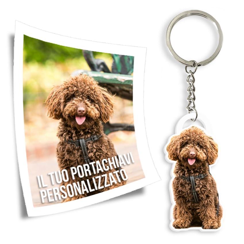 CUSTOMIZZA - Portachiavi con foto a colori in plexiglass bianco personalizzato idea regalo speciale per la tua famiglia e amici a forma sagomata