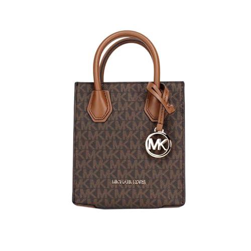Michael Kors Mercer, Borsa a tracolla extra piccola in pelle martellata, Marrone