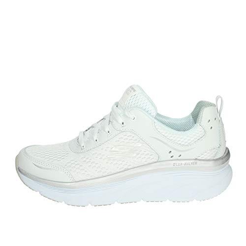 Skechers D'lux Walker Infinite Motion, Scarpe Da Ginnastica Donna, Bianca White Silver, 36 EU