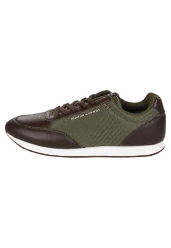 Tommy Hilfiger Uomo Sneakers da Runner Mix Profilo Basso, Marrone (Cocoa), 42