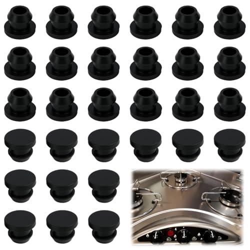 30 PCS Gomma per fornelli da Camper Compatibile con aste da 5 mm, Compatibili con Smev Thetford Dometic, Piedini Antiruggine per Supporti Pentole, Gommini di Ricambio per Griglie Cucina Roulotte
