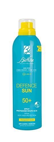 Bionike Defence Sun - Transparent Touch Spray Solare Corpo SPF 50+, per Pelli Sensibili e Intolleranti, Azione Protettiva e Antiossidante, Waterproof e Invisibile, Rafforza e Ripara la Pelle