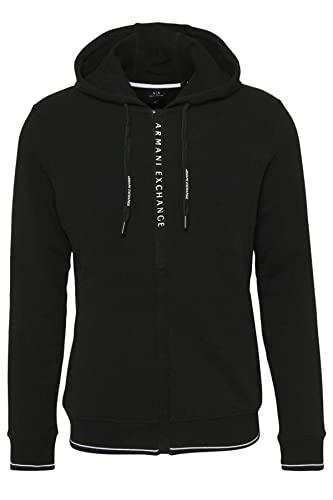 ARMANI EXCHANGE French Terry Hoodie, Felpa con Cappuccio, Uomo, Nero, M