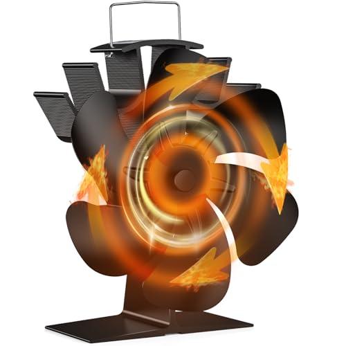 Dancial Ventola per Stufa a Legna, ventilatore stufa da Tubo per la protezione ambientale, ventola camino, Senza corrente Silenziosa ed Efficiente Distribuzione del Calore
