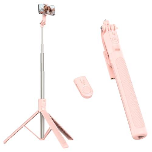 RISEOFLE Treppiede per selfie stick da 180 cm, portatile e allungabile, in alluminio, con telecomando senza fili, compatibile con iPhone/Samsung/Android Smartphone