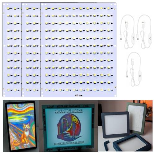 CMYK FAZ007 - Kit per pannello di retroilluminazione a LED, accessori per Bambu Lab Makerworld, luce per stampante 3D, accessori fai da te, modello hardware, 5 V di tipo C (3 kit)