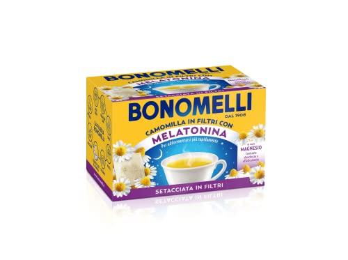 Bonomelli Camomilla Setacciata con Melatonina e Magnesio 14 Bustine, Contro Stanchezza e Affaticamento, Infuso Rilassante (35g)