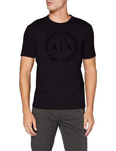 ARMANI EXCHANGE Tee With Tone-on-tone Logo, T-shirt, Uomo, Nero, M