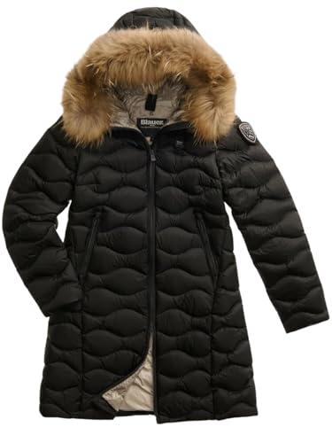 Blauer Giubbino lungo Impermeabile, Piumino lungo da donna AD ONDE LYNEL 25WBLDK03527, 3527, 250GR. (IT, Testo, M, Regular, Regular, 999EI NERO interno beige)
