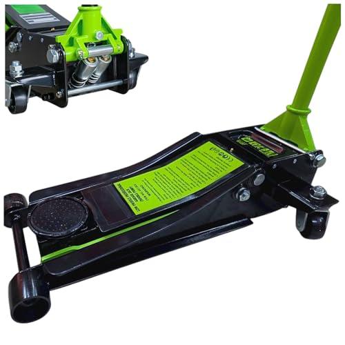 Cric Sollevatore Idraulico Professionale 5 Tonnellate (5000 Kg) | Martinetto a Carrello Robusto con Doppio Pistone Rapido | 2 Ruote Bidirezionali per Manovre Facili | Ideale per Auto, SUV, Furgoni