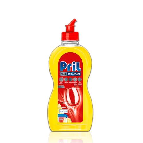 Pril 5in1 Brillantante Limone per Lavastoviglie (500ml), Per una brillantezza superiore e un'extra asciugatura anche della plastica