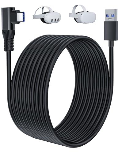Cavo Link 5m Compatibile con Oculus Quest3/2/Pro/Meta/PICO 4, Accessori Cavo Lungo per Giochi PC/Steam VR,Trasferimento Dati PC ad Alta Velocità,Link Cavo USB 3.0 a USB C per Cuffie VR e PC da Gioco