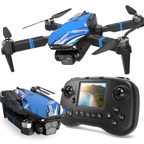 Drone con Camera per Adulti 4K, Schermo LCD FPV Live Video, Motore Brushless, Sistema di Prevenzione Ostacoli a 270°, 3D Flips, Supporta Schede SD fino a 32 GB, Peso Inferiore a 250g