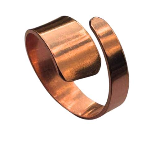 Antica Fucina Rho® Anello Regolabile in Rame Puro | Fine ed Essenziale – Spessore del metallo 0,8 mm | Lavorazione Artigianale - Creato a Mano in Italia | per Uomo e Donna | Unisex | mod. INCA