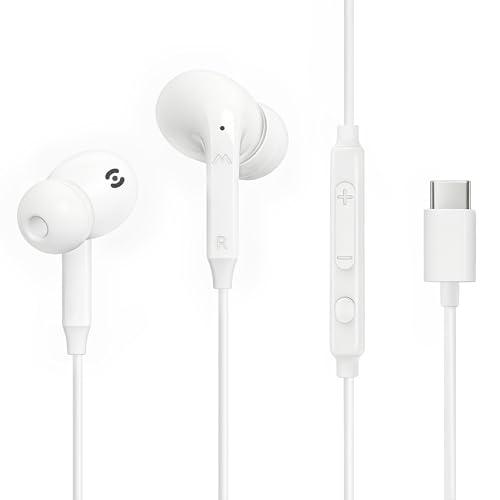 MAS CARNEY Auricolari con Filo USB C TI6, Cuffie In-Ear con Filo e Mic Auricolari Cavo TipoC per iPhone 15 16 17 Pro Max Air iPad Cuffie Type C per iPhone 16e 16 Plus 16Pro 15 Pro Max 15Pro Samsung