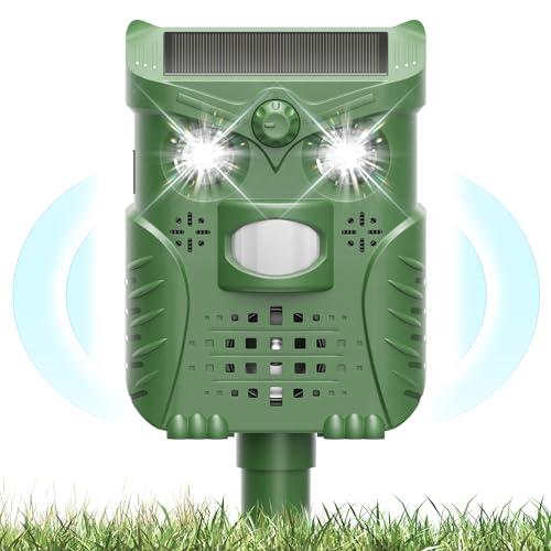 HOPPE'S Repellente per Gatti, Repellente Gatti, Repellente Solare per Piccioni, Ultrasuoni Repellente per Uccelli con Luce Flash a LED, Adatto per Giardini, Cortili e Altri Ambienti All'aperto