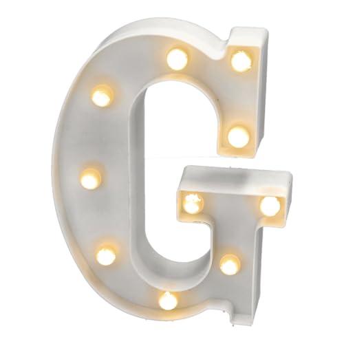 JANDEI - Lettere LED, Numeri Luminosi, Figura a Cuore, 22cm, con Luce Calda per Decorazione e Atmosfera, Luci Notturne Scrivania, Compleanni, Matrimoni, Vetrine. Funzionano con batterie AA (G)