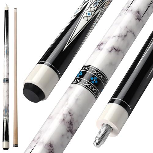 ASMPCUE Bastone per Stecca da Biliardo, 147 cm, Punte da 13 mm, per Giocatori Professionisti della Stecca da Biliardo, Bastoncini da 1/2 in Acero per Sport da Tavolo da Biliardo, Bianco