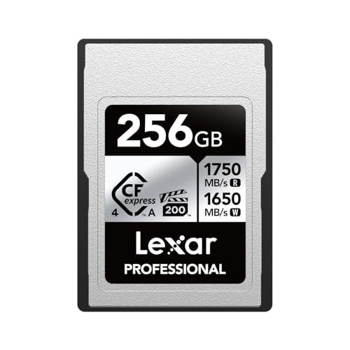 Lexar Professional Silver Series CFexpress 4.0 tipo A scheda 256 GB, scheda CFe fino a 1750 MB/s di lettura, VPG200, 8K Video CF Card, scheda di memoria compatibile con fotocamere Sony Alpha Sony FX