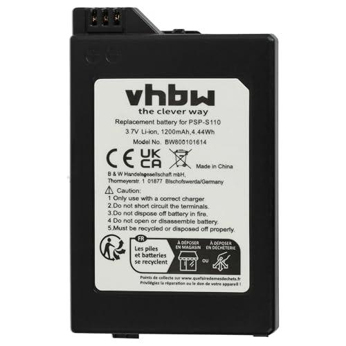 vhbw batteria compatibile con Sony Playstation Portable 2 Generation Slim & Lite PSP-2000 PSP-2004, Brite PSP-3000 PSP-3004 (1200mAh, 3,7V, Li-Ion)