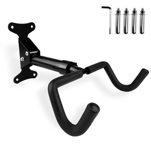 TERRARIDE Supporto Bici da Muro Pieghevole, Parete Salvaspazio, Realizzato in Metallo Robusto, Regolabile in Angolazione e Distanza, Protezione in Schiuma EVA Spessa 8 mm, Adatto per Bici da MTB