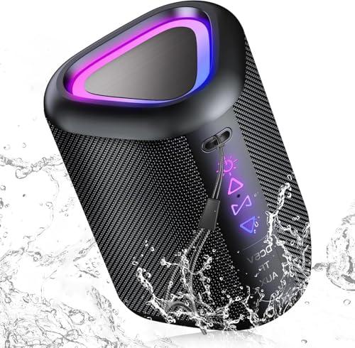 aowoka 2025 Cassa Bluetooth Portatili Senza Fili con Luce Led, Bluetooth 5.4, 24 Ore, Altoparlante Bluetooth Bassi Potente, Impermeabile IPX7, Speaker da Esterno per Viaggi, Sport, Feste, Ciclismo