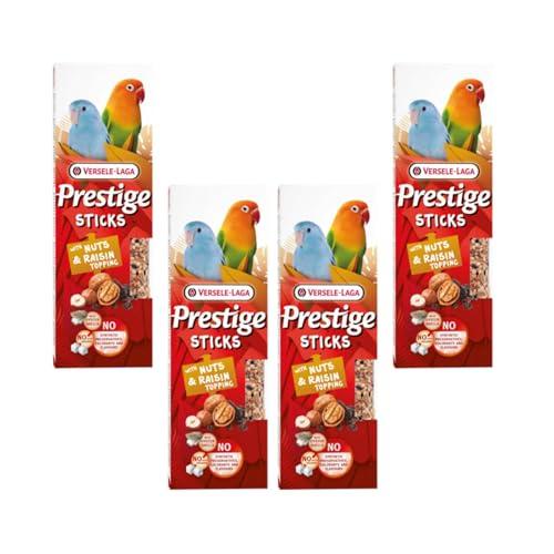 Versele-Laga Prestige Sticks piccoli pappagalli con noci e topping all'uva passa | Confezione da 4 | 4 x 60 g | Snack per piccoli pappagalli e parrocchetti | Senza conservanti sintetici