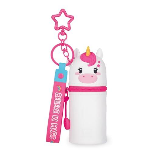 Legami - Portamonete con Portachiavi Mini Kawaii, Tema Unicorn, con Anello a Spirale, Moschettone e Laccio da Polso, in Silicone, 5 x 12 x 5 cm