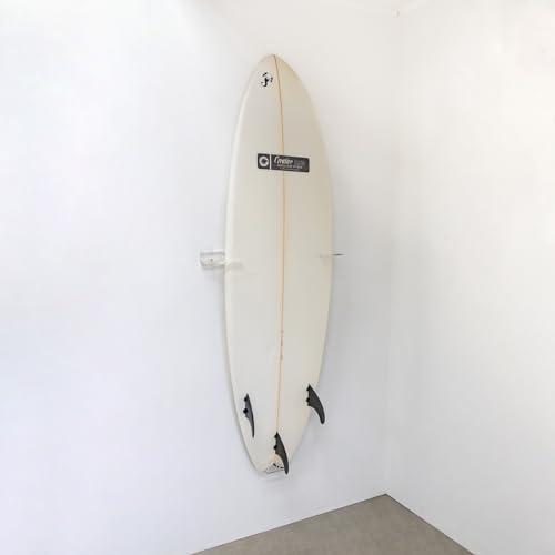 StoreYourBoard Supporto da parete per tavola da surf galleggiante, in acrilico trasparente, decorazione da parete per tavole da surf per interni, supporto verticale per tavole da surf per shortboard,